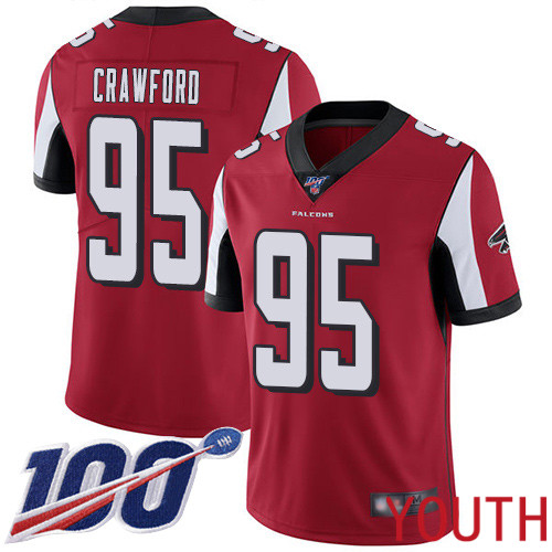 Atlanta Falcons Limited Red Youth Jack Crawford Home Jersey NFL Football 95 100th Season Vapor Untouchable